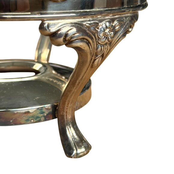 Vintage Oneida Silver-Plated Warming Chafing Pedestal Stand Only No Lid No Dish - Picture 2 of 10
